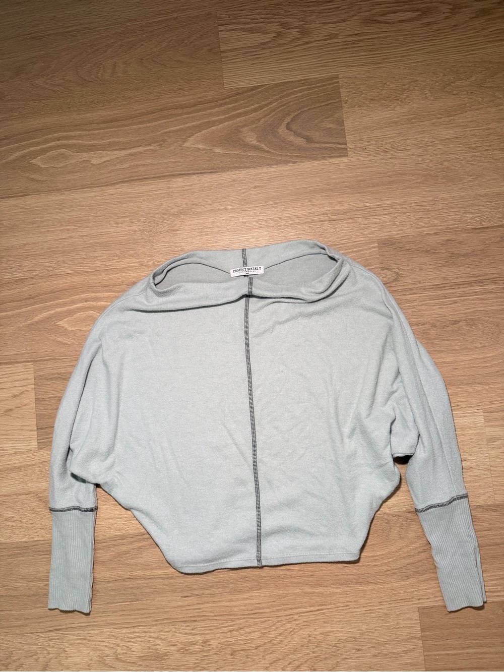 Project Social T Dusty Blue Pullover with Center Seam